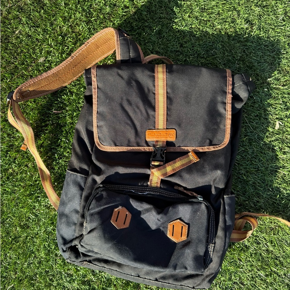 Timberland Black and Brown Backpack